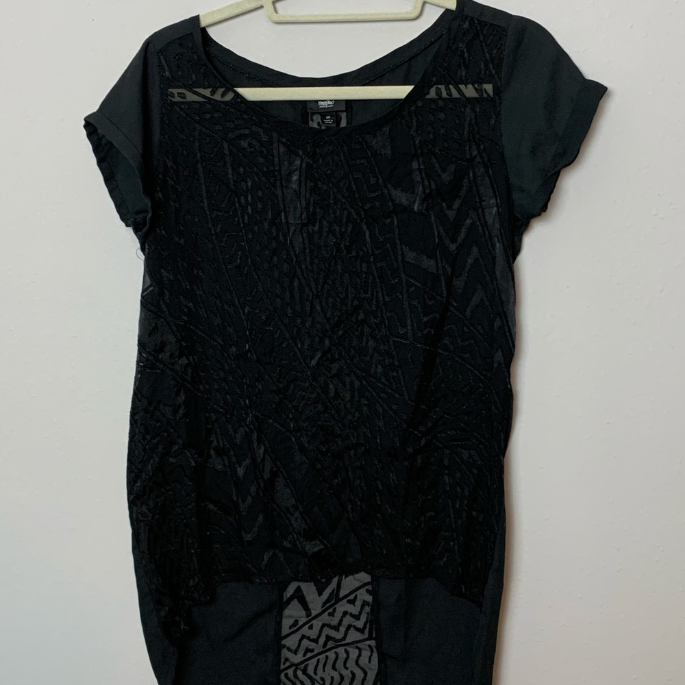 Mossimo s/p small black sheer blouse short sleeved